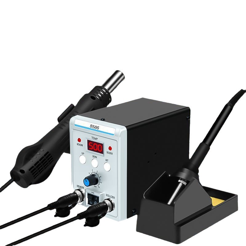 Smd Rework Station Hot Air Soldering 2 In 1 - 8586 2-in-1-Löt- und Rework-Station mit Digitalanzeige,