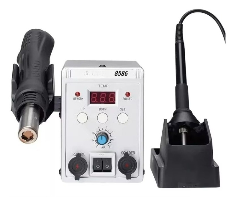 760W 8586 2-in-1 Heißluft-Löts – Smd Rework Station Hot Air Soldering 2 In 1 Bewertung und Preis